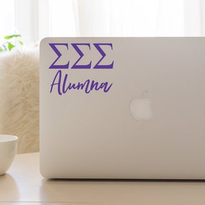 Sigma Sigma Sigma Alumna Decal, Tri Sigma Sticker, Sorority Gift