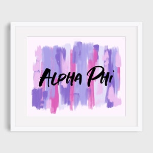 Alpha Phi Sorority Purple Printable Art Print, Alpha Phi Sorority Wall Decor, Big Little Reveal Gift, DIGITAL DOWNLOAD