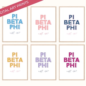 15 Pi Beta Phi Sorority Art Prints, College Dorm Decor Bundle, Pi Phi Poster Wall Decor Printable, DIGITAL DOWNLOAD