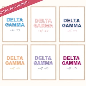 15 Delta Gamma Sorority Art Prints, College Dorm Decor Bundle, DG Poster Wall Decor Printable, DIGITAL DOWNLOAD
