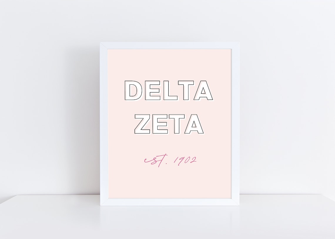 Delta Zeta Sorority Printable Art Print DZ Sorority Wall | Etsy