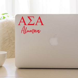 Alpha Sigma Alpha Alumna Decal, ASA Graduation Sticker, Sorority Gift