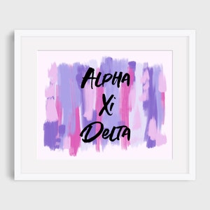 Alpha Xi Delta Sorority Purple Printable Art Print, AXiD Sorority Wall Decor, Big Little Reveal Gift, DIGITAL DOWNLOAD