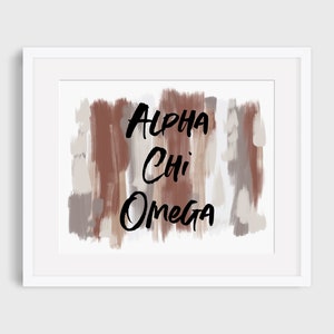 Alpha Chi Omega Sorority Neutral Printable Art Print, AXO Sorority Wall Decor, Big Little Reveal Gift, DIGITAL DOWNLOAD
