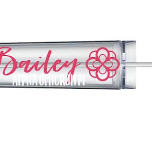 Custom Alpha Omicron Pi Tumbler, AOII Sorority Gift, Water Bottle