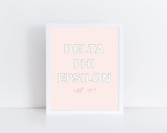 Delta Phi Epsilon Sorority Peachy Printable Art Print Dphie | Etsy