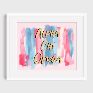 Alpha Chi Omega Sorority Printable Art Print, AXO Sorority Wall Decor, Big Little Reveal Gift, DIGITAL DOWNLOAD