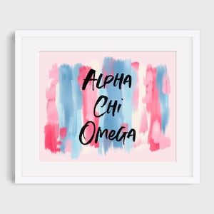 Alpha Chi Omega Sorority Printable Art Print, AXO Sorority Wall Decor, Big Little Reveal Gift, DIGITAL DOWNLOAD
