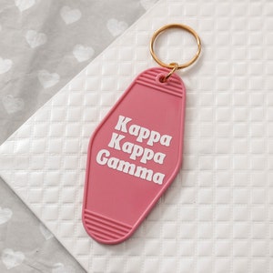 Kappa Kappa Gamma Sorority Retro Keychain, KKG Key Ring Gift, Big Little Reveal