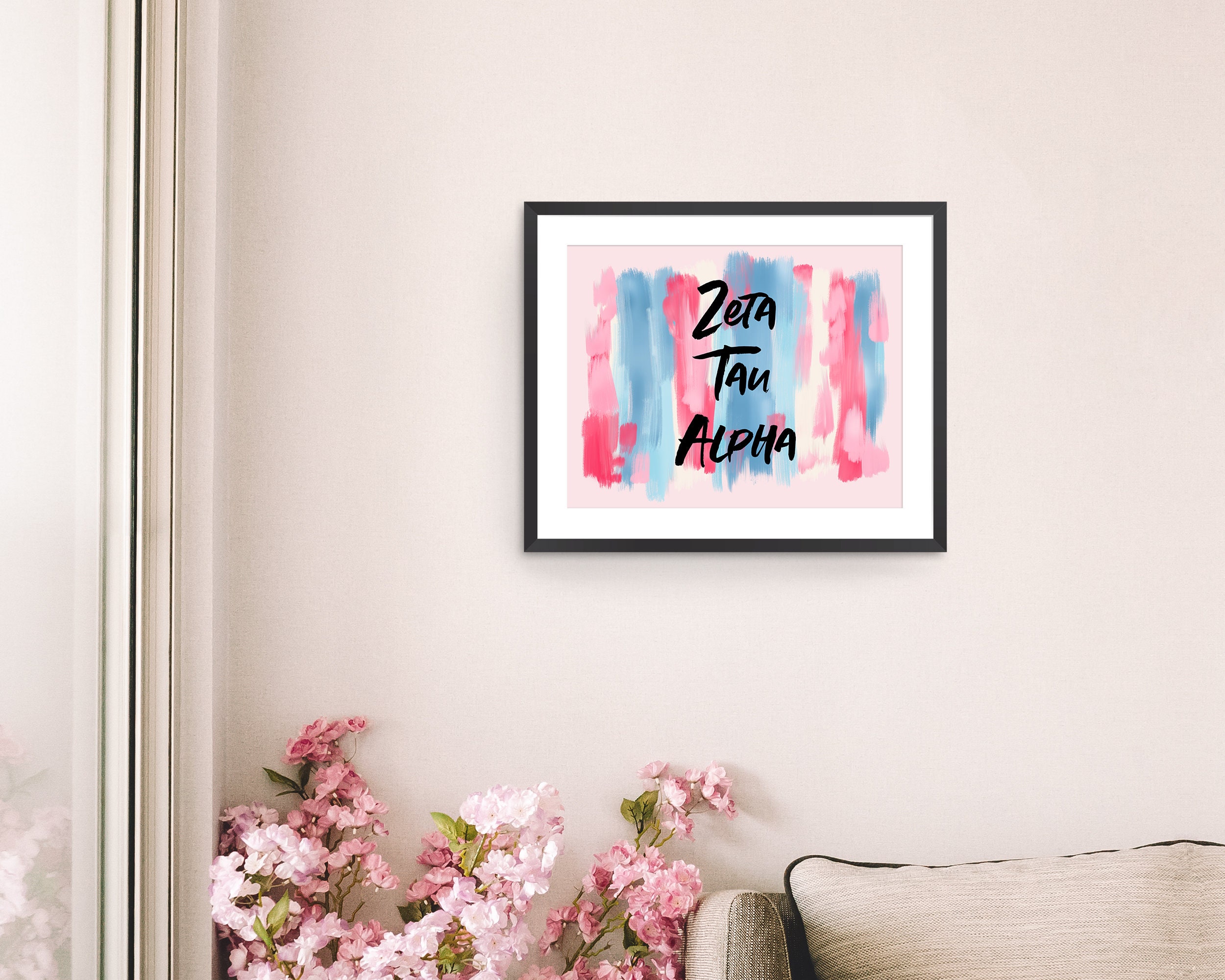Zeta Tau Alpha Sorority Printable Art Print, ZTA Sorority Wall Decor ...