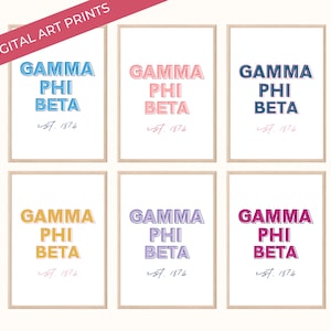 15 Gamma Phi Beta Sorority Art Prints, College Dorm Decor Bundle, Gamma Phi Poster Wall Decor Printable, DIGITAL DOWNLOAD