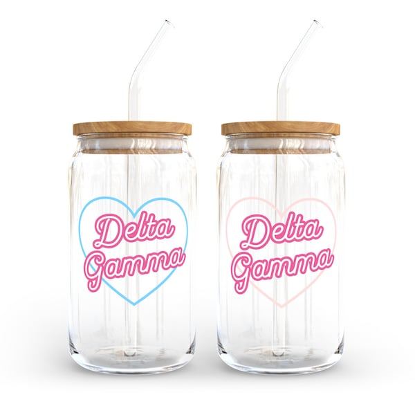 Delta Gamma Electric Sorority Can Shaped Glass for Iced Coffee, Dee Gee Cup, Big Little Reveal, Bid Day Basket, Recruitment Gift