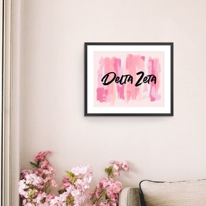 Delta Zeta Sorority Peachy Printable Art Print, DZ Sorority Wall Decor ...