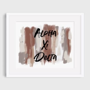 Alpha Xi Delta Sorority Neutral Printable Art Print, AXiD Sorority Wall Decor, Big Little Reveal Gift, DIGITAL DOWNLOAD