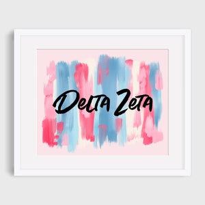 Delta Zeta Sorority Printable Art Print, DZ Sorority Wall Decor, Big Little Reveal Gift, DIGITAL DOWNLOAD