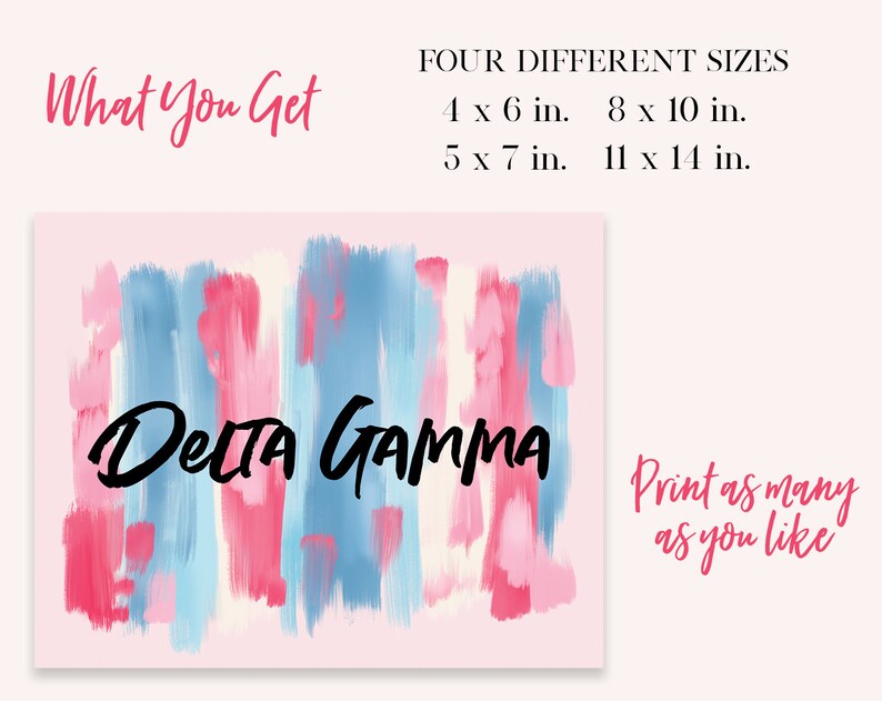 Delta Gamma Sorority Printable Art Print DG Sorority Wall - Etsy