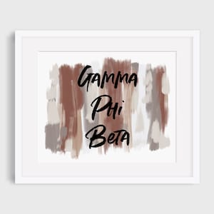 Gamma Phi Beta Sorority Neutral Printable Art Print, Gamma Phi Sorority Wall Decor, Big Little Reveal Gift, DIGITAL DOWNLOAD