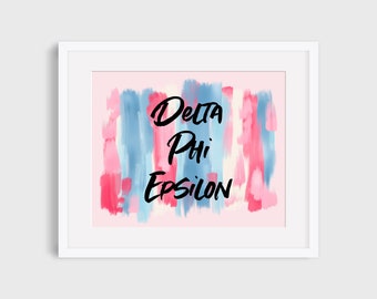 Delta Phi Epsilon Sorority Peachy Printable Art Print Dphie | Etsy