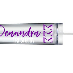 Custom Sigma Sigma Sigma Tumbler, Tri Sigma Sorority Gift, Water Bottle
