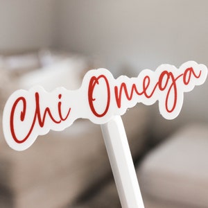Chi Omega Laptop Sticker, Chi O Sorority Decal, Bid Day