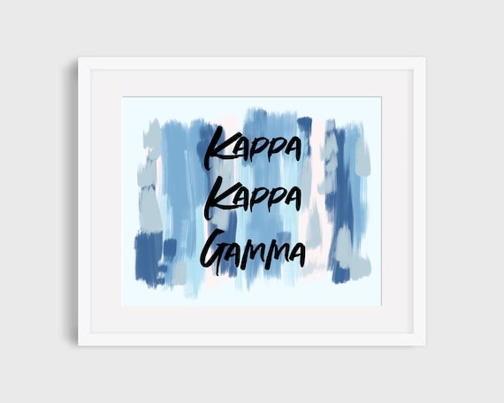 Kappa Kappa Gamma Sorority Blue Printable Art Print KKG | Etsy