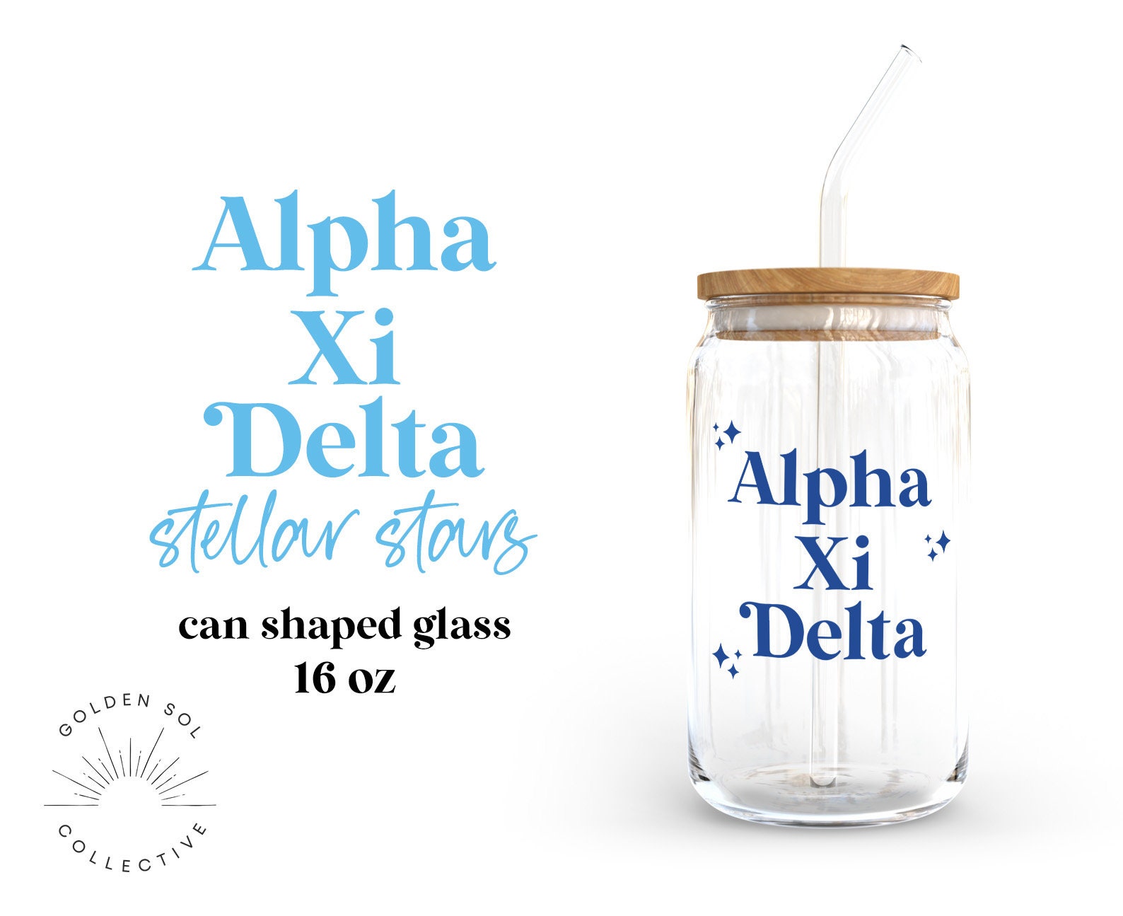 Alpha Xi Delta Glass Water Bottle with Silicone Sleeve – SororityShop