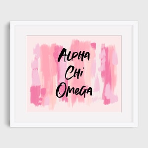 Alpha Chi Omega Sorority Peachy Printable Art Print, AXO Sorority Wall Decor, Big Little Reveal Gift, DIGITAL DOWNLOAD