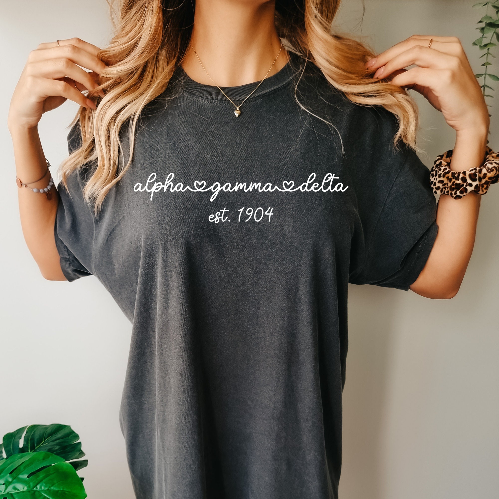 Alpha Gamma Delta Heart Sorority Tshirt, Alpha Gam Sorority Merch, Big ...