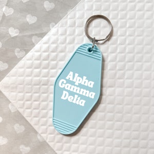 Alpha Gamma Delta Sorority Acrylic Retro Keychain, Alpha Gam Key Ring Gift, Big Little Reveal