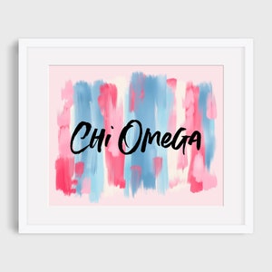 Chi Omega Sorority Printable Art Print, Chi Omega Sorority Wall Decor, Big Little Reveal Gift, DIGITAL DOWNLOAD
