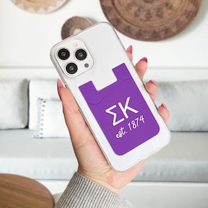 Cartera para teléfono Sigma Kappa Sorority, Tarjetero adhesivo Sig Kap, Big Little Reveal, Bolsa para el día de la oferta, Regalo de merchandising de la hermandad