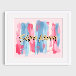 Sigma Kappa Sorority Printable Art Print, SK Sorority Wall Decor, Big Little Reveal Gift, DIGITAL DOWNLOAD