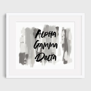 Alpha Gamma Delta Sorority Gray Printable Art Print, Alpha Gam Sorority Wall Decor, Big Little Reveal Gift, DIGITAL DOWNLOAD