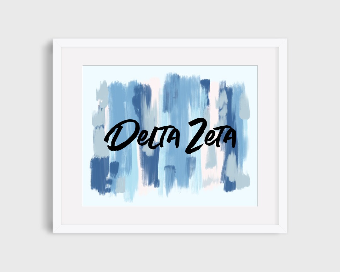 Delta Zeta Sorority Blue Printable Art Print, DZ Sorority Wall Decor ...