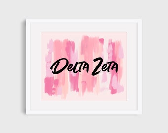 Delta Zeta Sorority Printable Art Print DZ Sorority Wall | Etsy