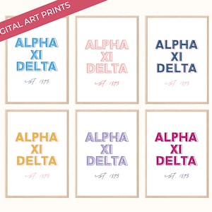 15 Alpha Xi Delta Sorority Art Prints, College Dorm Decor Bundle, AXiD Poster Wall Decor Printable, DIGITAL DOWNLOAD