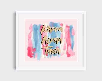 Kappa Alpha Theta Sorority Printable Art Print, KAO Sorority Wall Decor, Big Little Reveal Gift, DIGITAL DOWNLOAD