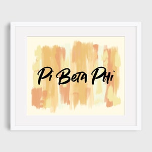 Pi Beta Phi Sorority Printable Yellow Art Print, Pi Phi Sorority Wall Decor, Big Little Reveal Gift, DIGITAL DOWNLOAD