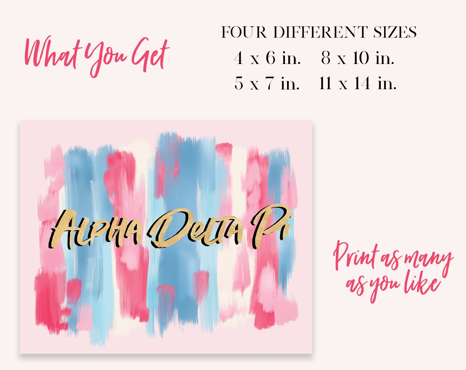 Alpha Delta Pi Sorority Printable Art Print ADPi Sorority | Etsy