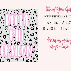Delta Phi Epsilon Sorority Printable Leopard Art Print, Dphie Sorority ...