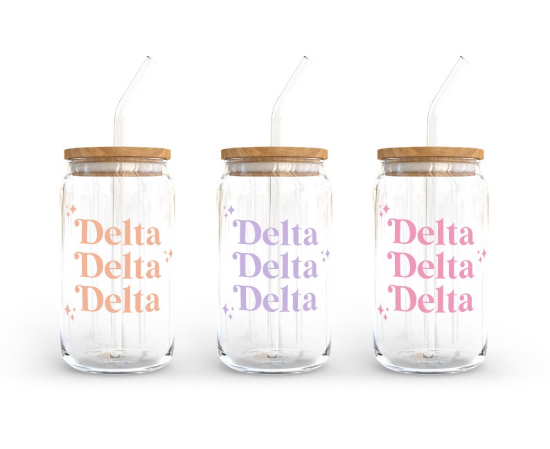 TheGoldenSolCo Sorority Can Shaped Glass