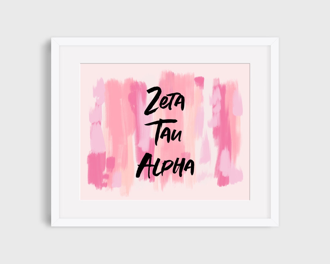 Zeta Tau Alpha Sorority Peachy Printable Art Print, ZTA Sorority Wall ...