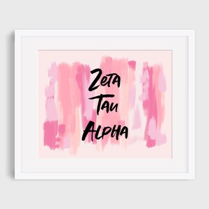 Zeta Tau Alpha Sorority Peachy Printable Art Print, ZTA Sorority Wall Decor, Big Little Reveal Gift, DIGITAL DOWNLOAD