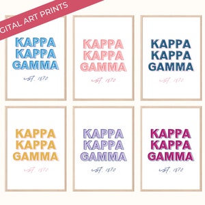 15 Kappa Kappa Gamma Sorority Art Prints, College Dorm Decor Bundle, KKG Poster Wall Decor Printable, DIGITAL DOWNLOAD