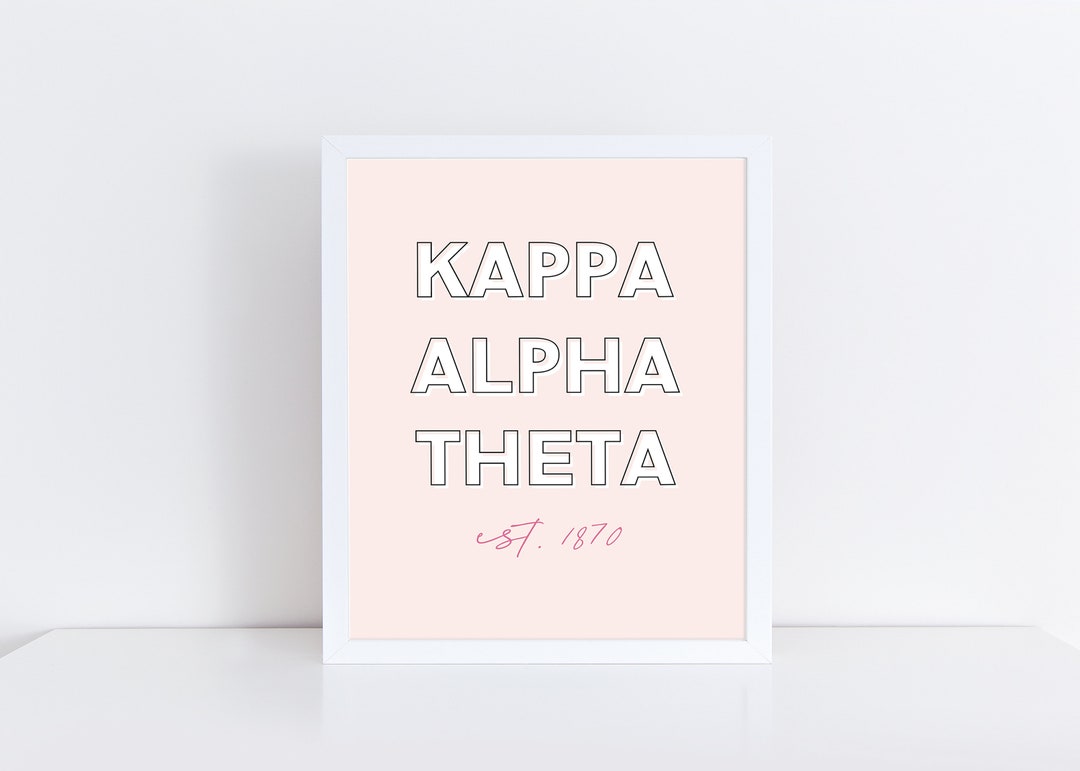 Kappa Alpha Theta Sorority Printable Art Print, KAO Sorority Wall Decor ...