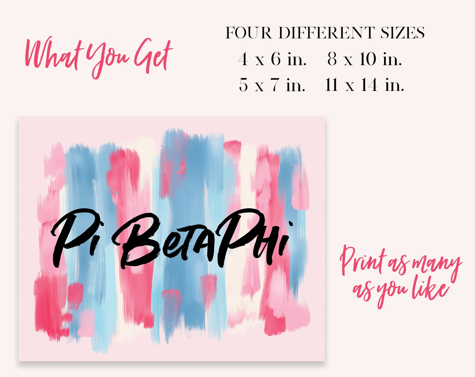 Pi Beta Phi Sorority Printable Art Print, Pi Phi Sorority Wall Decor ...