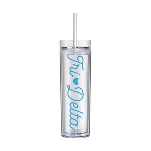 Delta Delta Delta Tumbler, Tri Delta Sorority Gift, Water Bottle
