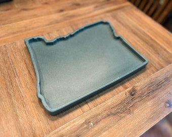 11”x9” Concrete Oregon State Shaped Valet Tray Rolling Tray