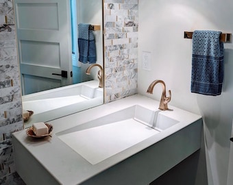 Lavabo flotante de hormigón para baño