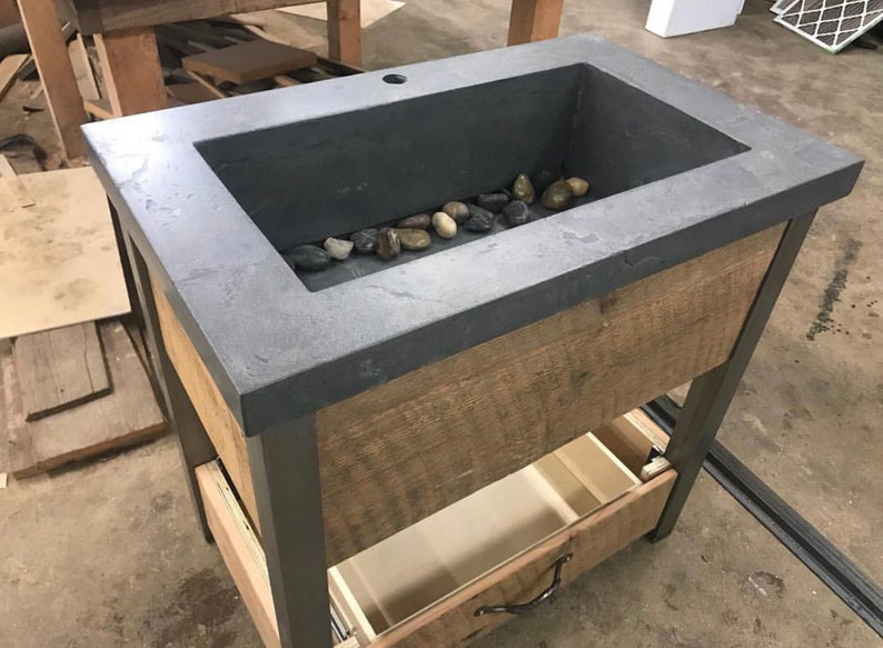 Concrete Vanity Top With Integrated Ramp Sink and Slot Drain. Etsy